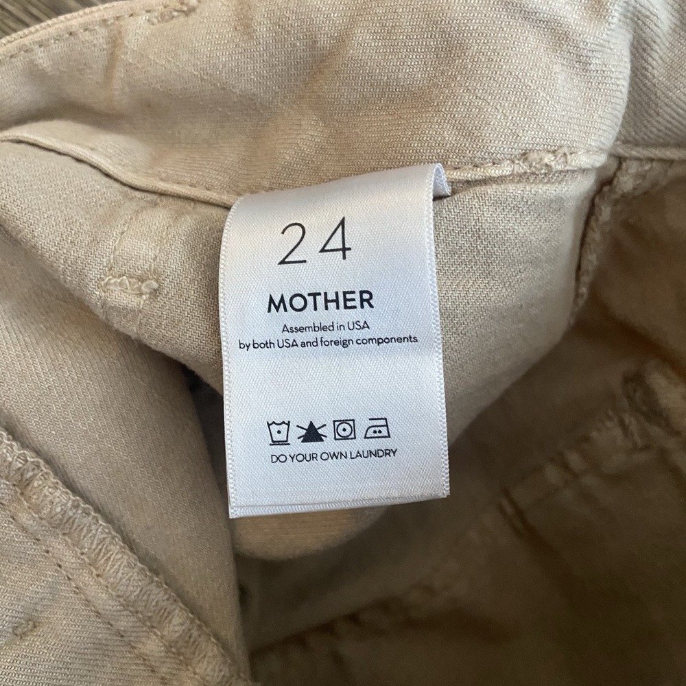 Mother Jeans Patch Pocket Private Ankle Fray Pants Khaki Wide Leg Women's 24 - Picture 6 of 10